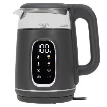 Electric kettle Adler AD 1305 G — 1.7 L, 2200 W, adjustable thermostat, LED display, grey