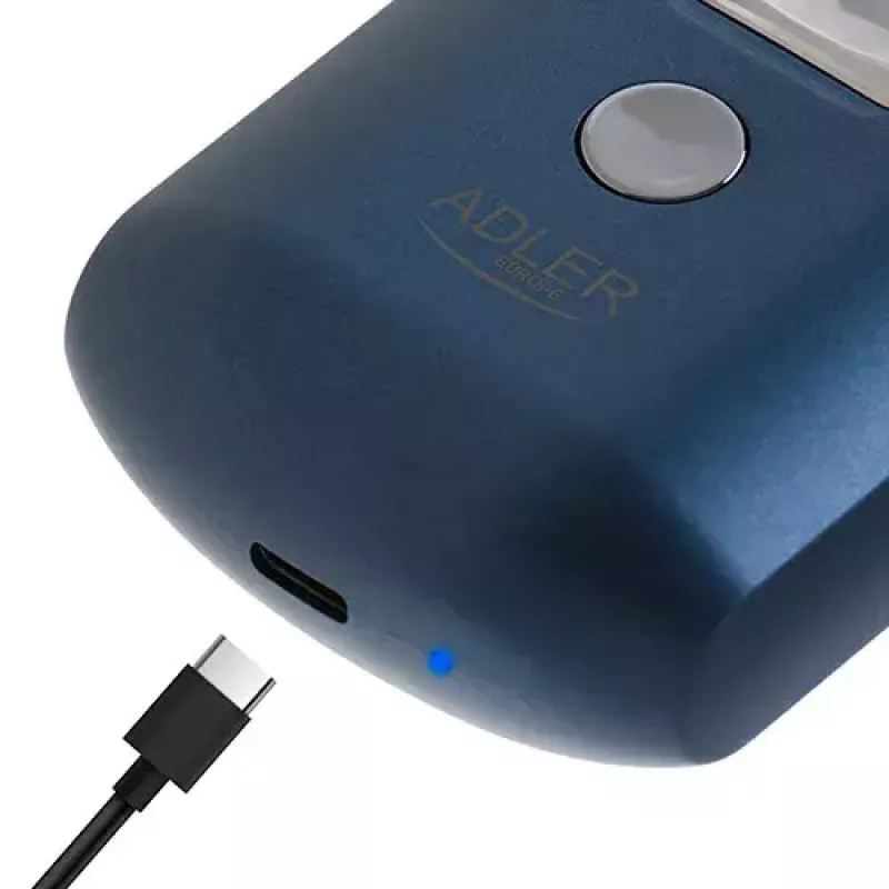 Rotation shaver Adler AD 2937, 2 rotary heads, rechargeable Li-Ion 250 mAh, washable, cordless, blue