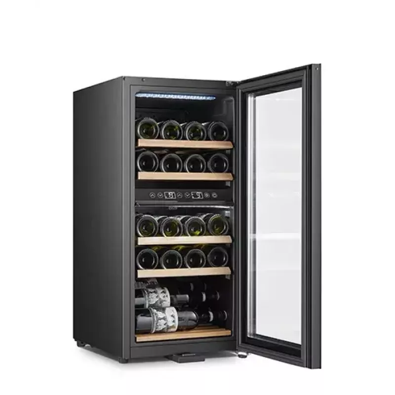 Thermoelectric wine cooler Adler AD 8080, freestanding black, 24 bottles, 2 zones, 60 L, touch control