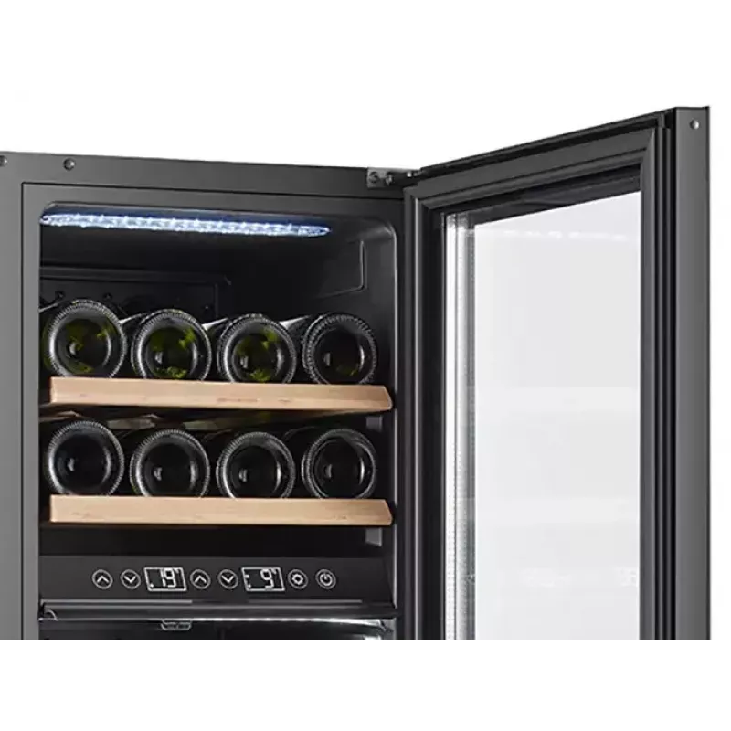 Thermoelectric wine cooler Adler AD 8080, freestanding black, 24 bottles, 2 zones, 60 L, touch control
