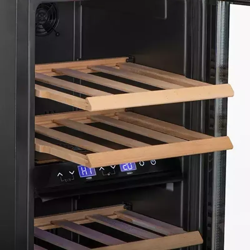 Thermoelectric wine cooler Adler AD 8080, freestanding black, 24 bottles, 2 zones, 60 L, touch control