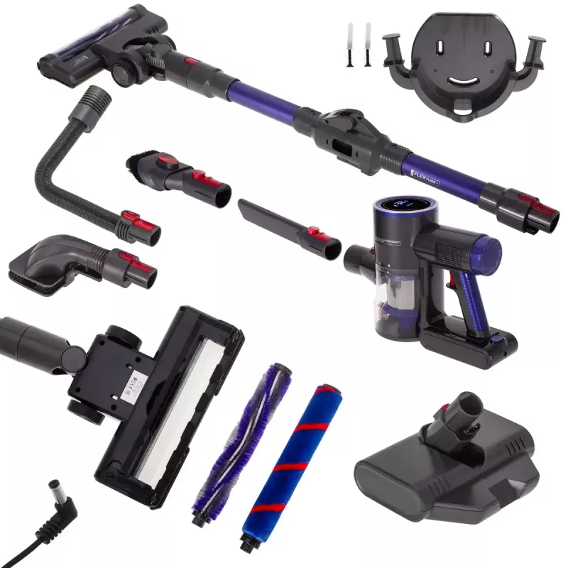 Adler AD 7061 cordless upright vacuum cleaner, allergy-friendly, black/blue