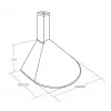 Wall-mounted cooker hood AKPO WK-5 Rondo Turbo 60 — 600 mm, 100 W motor, 207 m³/h, aluminium grease filter, stainless steel housing