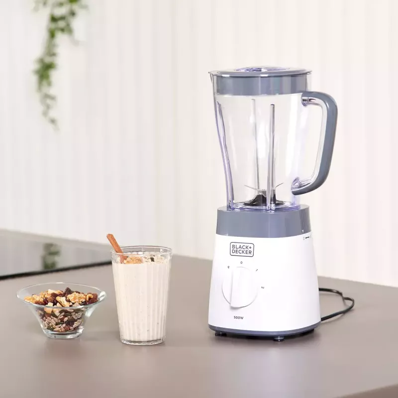 Tabletop blender Black & Decker BXJB500E — 1.5 L glass jar, 500 W, 2 speeds, pulse, ice-crush