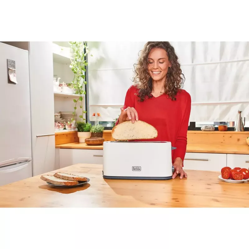 Toaster Black & Decker BXTO1001E 1-slice 1000 W White, 7 browning levels, long slot