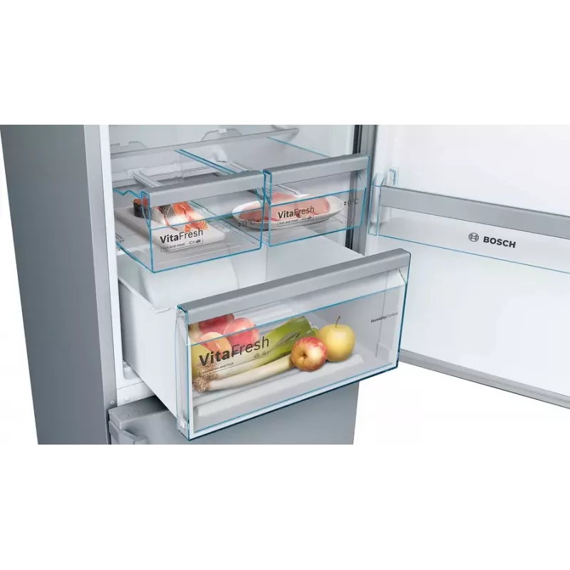 Bosch Serie 4 KGN397IEQ fridge-freezer Freestanding 368 L Stainless steel