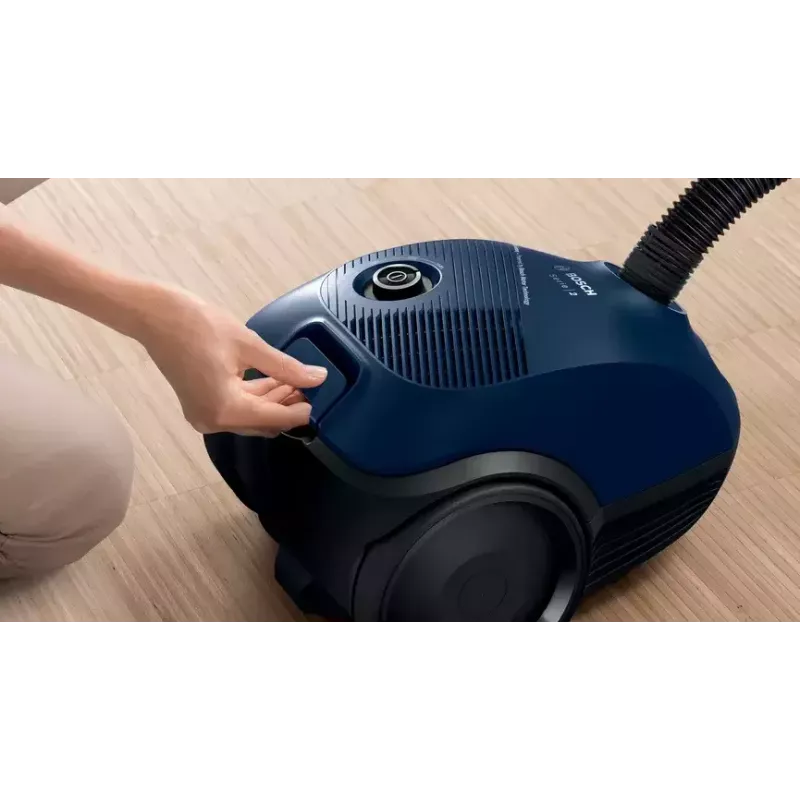 Cylinder vacuum Bosch Serie 2 BGBS2BU1T — 850 W, 3.5 L dust bag, 8 m radius, blue