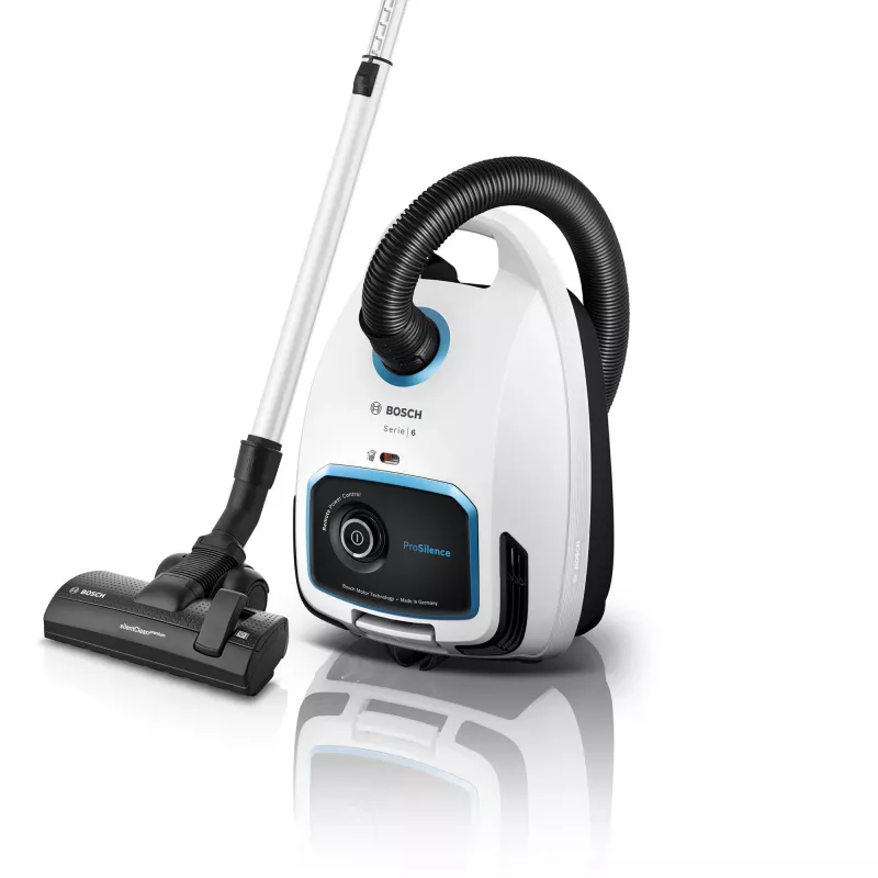 Cylinder vacuum Bosch Serie 6 BGB6SIL1 — 700 W, 4 L dust bag, HEPA 13, 12 m radius, white