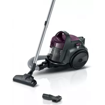 Cylinder vacuum Bosch BGC05AAA1 — 700 W, 1.5 L bagless, HEPA 12, telescopic stainless steel tube, 9 m radius, grey