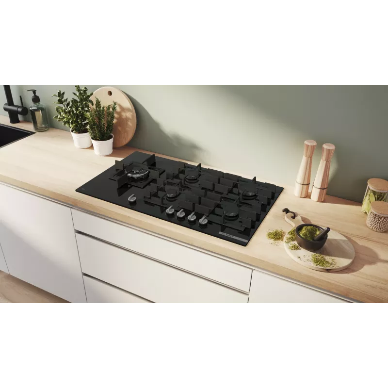 Bosch Serie 6 PPM9A6I40 hob Black Built-in 90 cm Gas 5 zone(s)