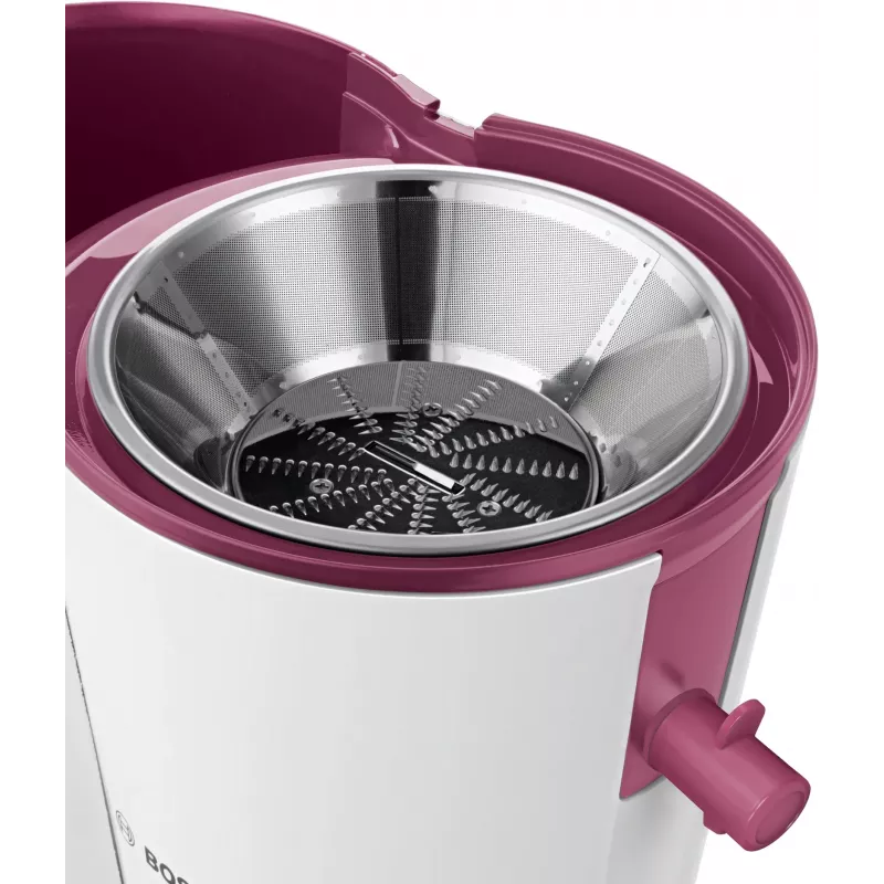 Bosch MES25C0 juice maker Centrifugal juicer 700 W Cherry (fruit), Transparent, White