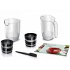 Slow juicer Bosch MESM500W — 150 W motor, 1 L juice container, compact 152×152×427 mm, white/black