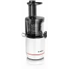Slow juicer Bosch MESM500W — 150 W motor, 1 L juice container, compact 152×152×427 mm, white/black