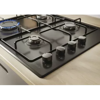 Candy Idea CHW6LBB Black Built-in 60 cm Gas 4 zone(s)