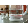 Electric kettle Eldom C510B 1.7 L 2200 W White — glass and plastic housing, button lid, cordless 360° base
