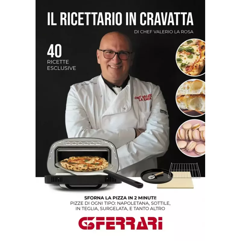 Countertop electric pizza oven G3FERRARI G1018600 PRONTO PIZZA — 1700 W, stone cooking surface, max 420°C, fits Ø32 cm pizza