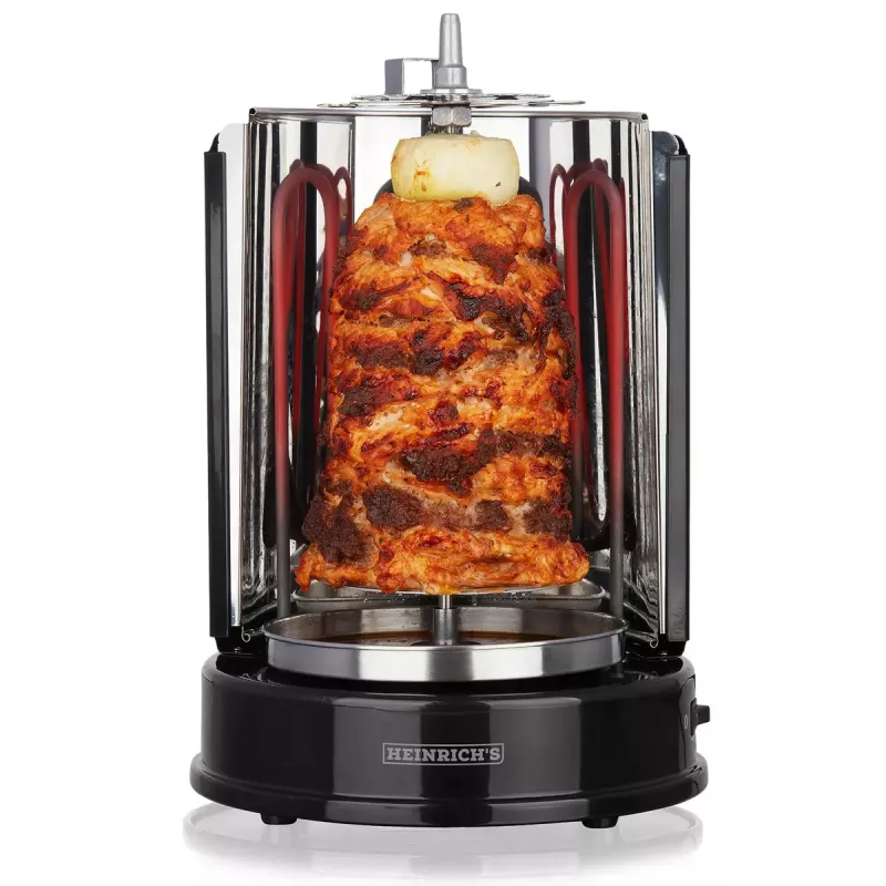 Contact grill HEINRICH'S HDG 8687 — 1400 W, round, black, 250×360 mm