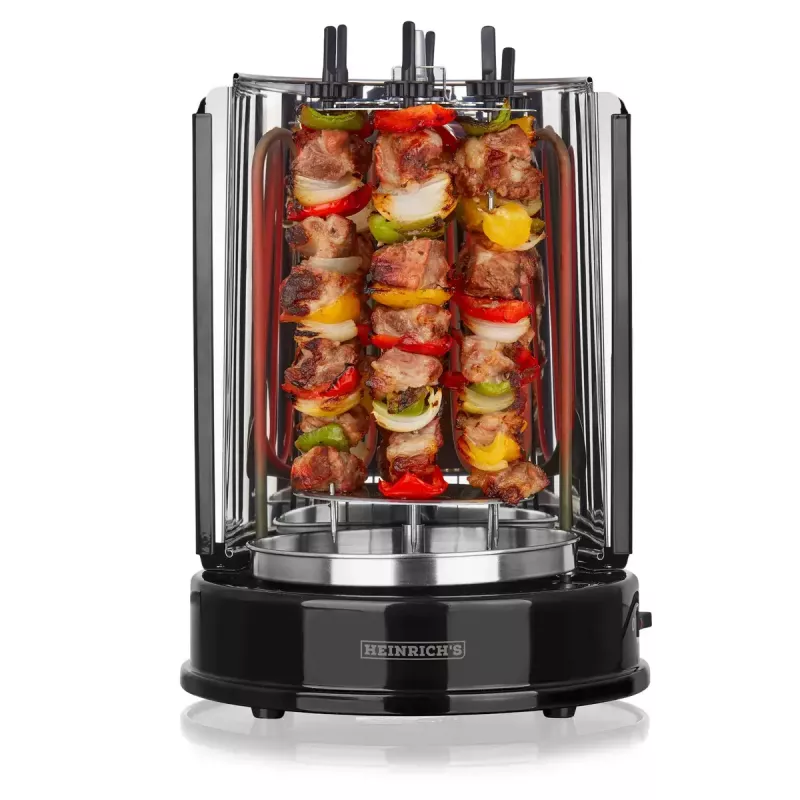 Contact grill HEINRICH'S HDG 8687 — 1400 W, round, black, 250×360 mm