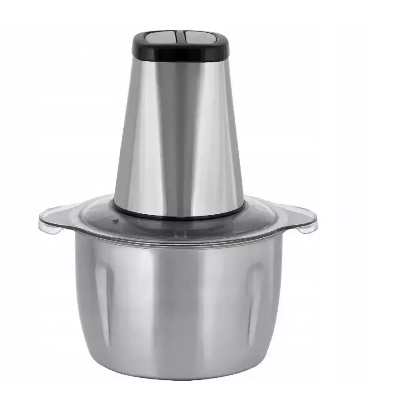 Electric chopper HEINRICH'S HMZ 8849 — 2 L, 500 W, ice crushing, vegetable and fruit cutter, grey