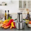 Electric chopper HEINRICH'S HMZ 8849 — 2 L, 500 W, ice crushing, vegetable and fruit cutter, grey