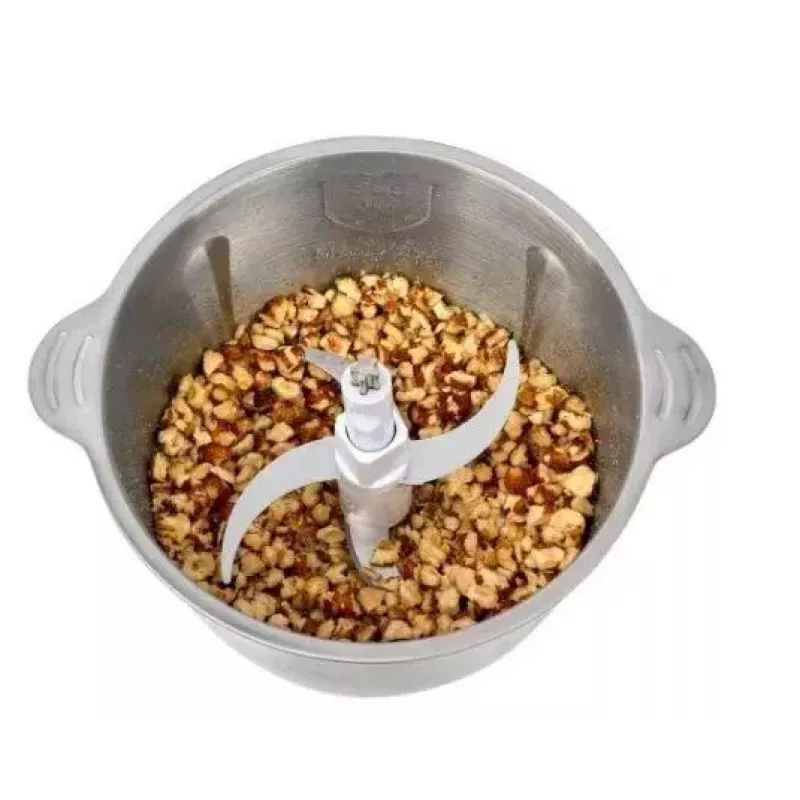 Electric chopper HEINRICH'S HMZ 8849 — 2 L, 500 W, ice crushing, vegetable and fruit cutter, grey