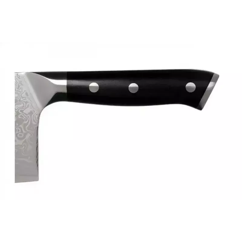 Cleaver KOHERSEN Elegance Ebony Wood Damascus steel cleaver 16.5 cm, 60 HRC, 13 cm handle, 335 g