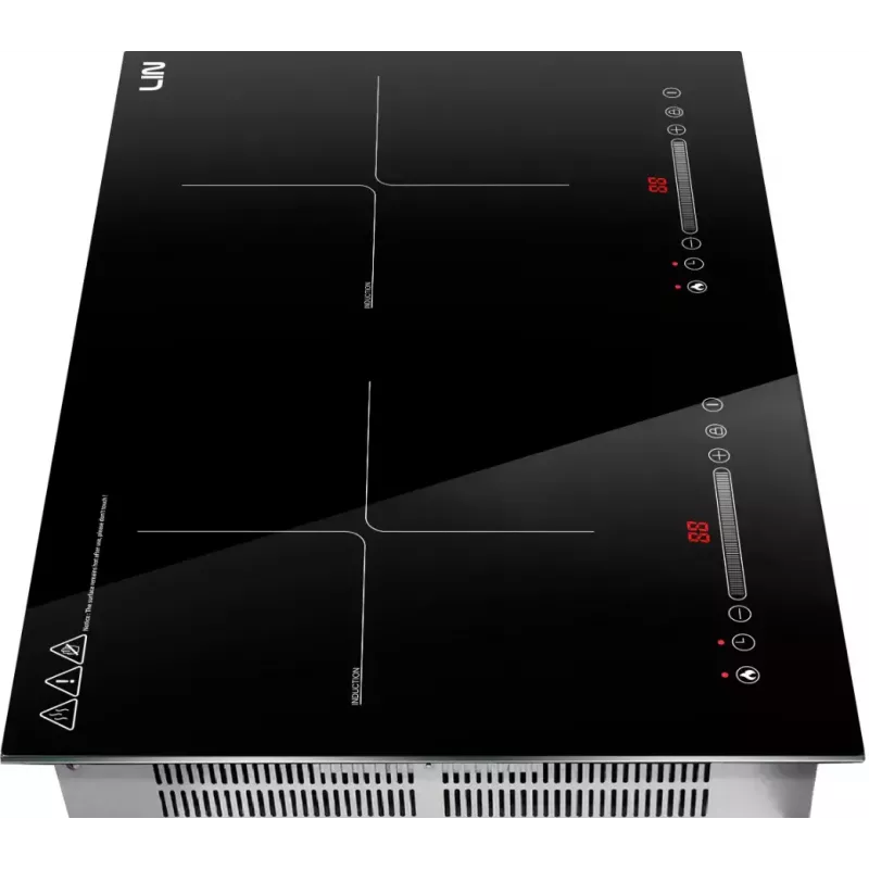 Induction hob LIN LI2H-180, built-in 2-zone, 3200 W, touch control, black glass-ceramic