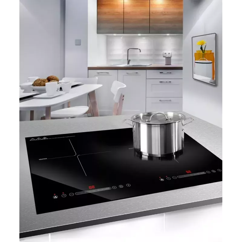 Induction hob LIN LI2H-180, built-in 2-zone, 3200 W, touch control, black glass-ceramic