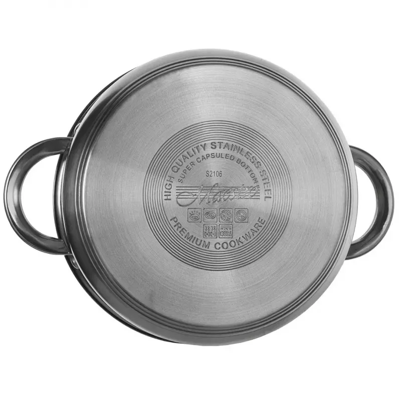 Cookware set Maestro MR-2021 — 9-piece stainless steel, induction compatible, wall thickness 0.6 mm, lids included