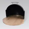 Bread box Maestro MR-1678G-BLACK — oval bread storage container, plastic with bamboo lid, 350×200×250 mm