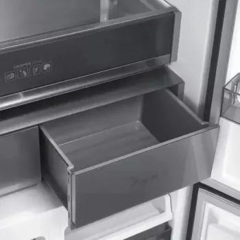 Freestanding MPM refrigerator MPM-503-SSI-11 with 505 l capacity, freezer doors opening both sides, Energy class E