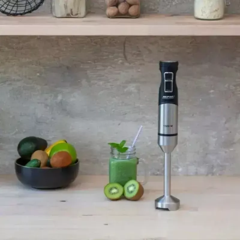 Hand blender MPM MBL-33M, 1500 W, 9 speeds, turbo, stainless steel blades, suspension bracket, 220–240 V