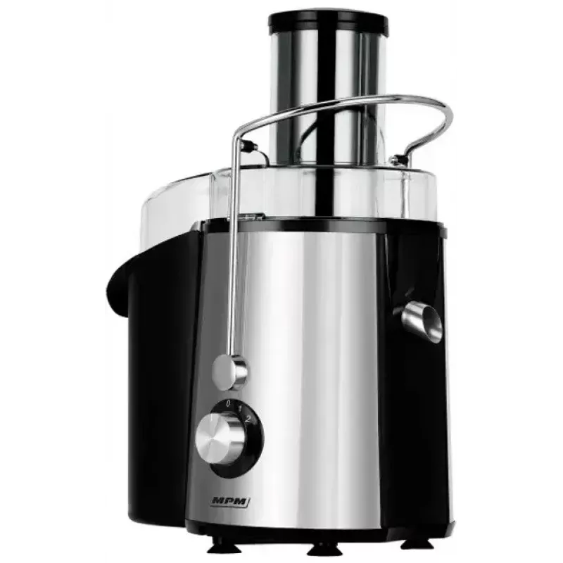 Centrifugal juicer MPM MSO-18-M, 1000 W motor, 1 L juice container, 2-step control, stainless steel, black/silver