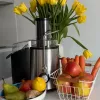 Centrifugal juicer MPM MSO-18-M, 1000 W motor, 1 L juice container, 2-step control, stainless steel, black/silver