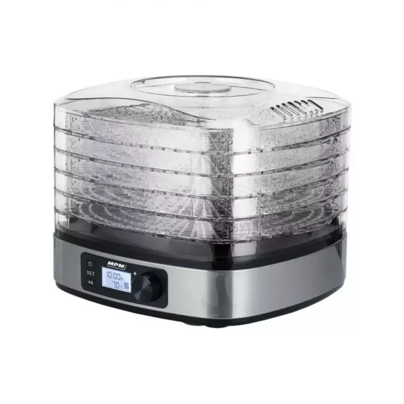 Food dryer MPM MSG-12 dehydrator, 6 trays, 380 W, 35–75 °C, 0.5–36 h timer, stainless steel housing