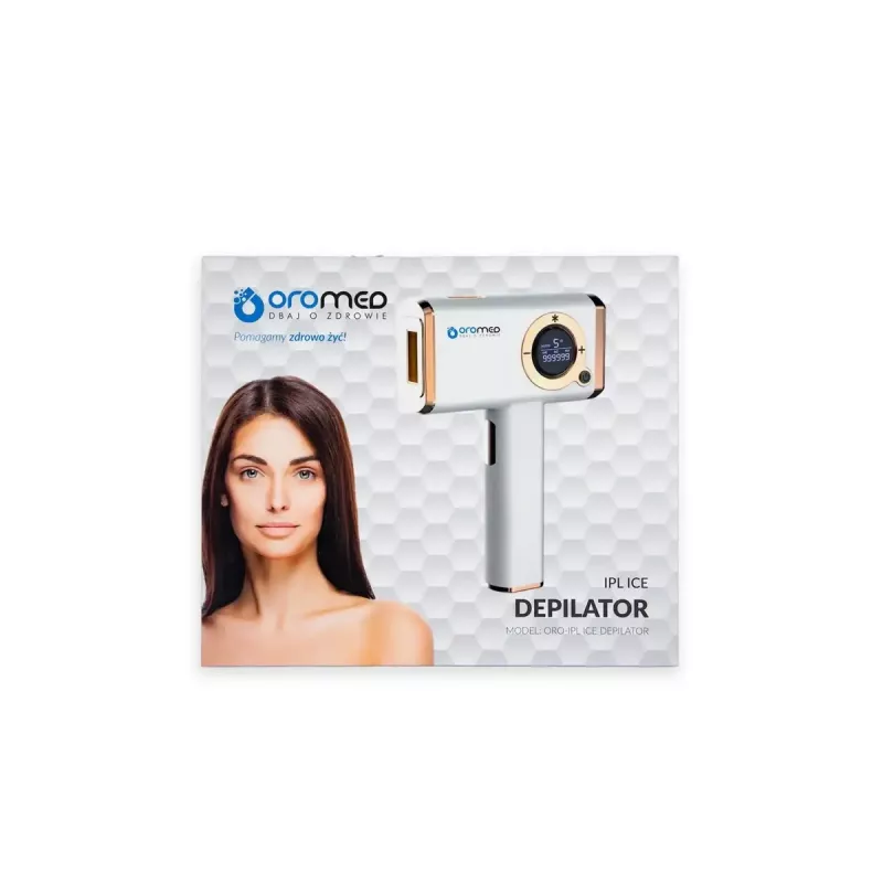 Epilator ORO-MED ORO-IPL ICE – IPL laser hair and body depilator, 48 W, 3 removable heads, safety glasses