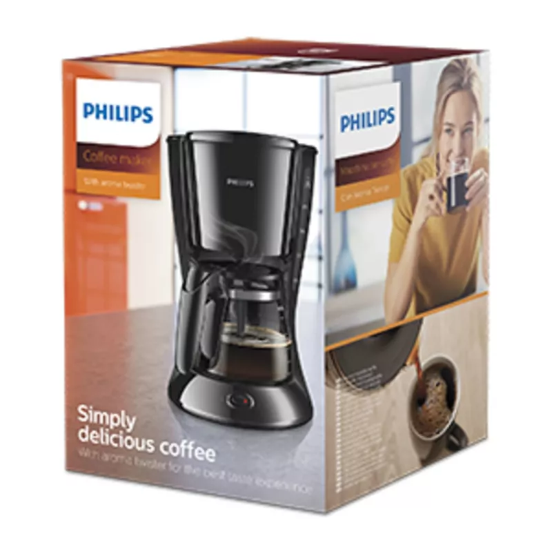 Philips Daily Collection HD7461/20 drip coffee maker, glass jug, 1000 W, black
