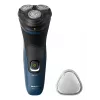 Electric Men's Shaver Philips S1151/00 rotation 3-head, NiMH battery, wet & dry, 40 min runtime, black/blue