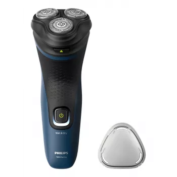 Electric Men's Shaver Philips S1151/00 rotation 3-head, NiMH battery, wet & dry, 40 min runtime, black/blue