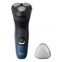Electric Men's Shaver Philips S1151/00 rotation 3-head, NiMH battery, wet & dry, 40 min runtime, black/blue