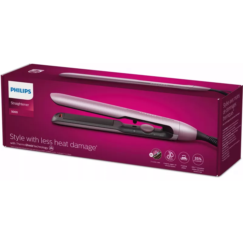 Philips 5000 series BHS530/00 hair straightener, light pink
