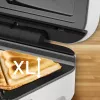 Sandwich maker Tefal SW7011 — 850 W, stainless steel and white, compact 238×276×98 mm