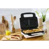 Sandwich maker Tefal SW7011 — 850 W, stainless steel and white, compact 238×276×98 mm