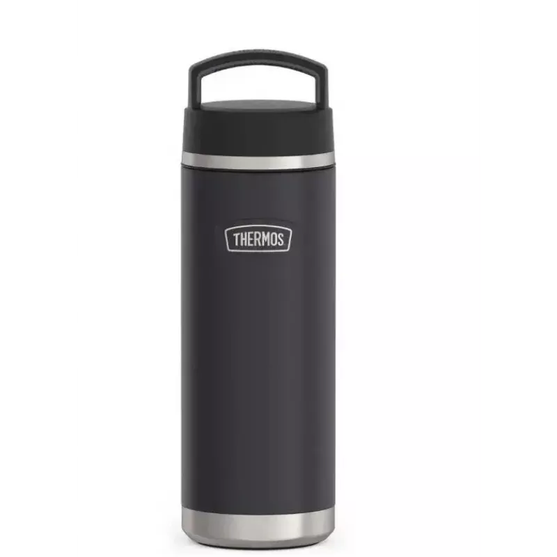 Thermos travel mug THERMOS 130101, vacuum insulated thermal bottle 710 ml, stainless steel, black