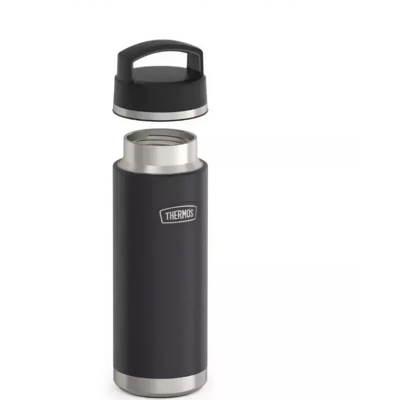 Thermos travel mug THERMOS 130101, vacuum insulated thermal bottle 710 ml, stainless steel, black