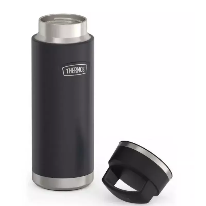 Thermos travel mug THERMOS 130101, vacuum insulated thermal bottle 710 ml, stainless steel, black