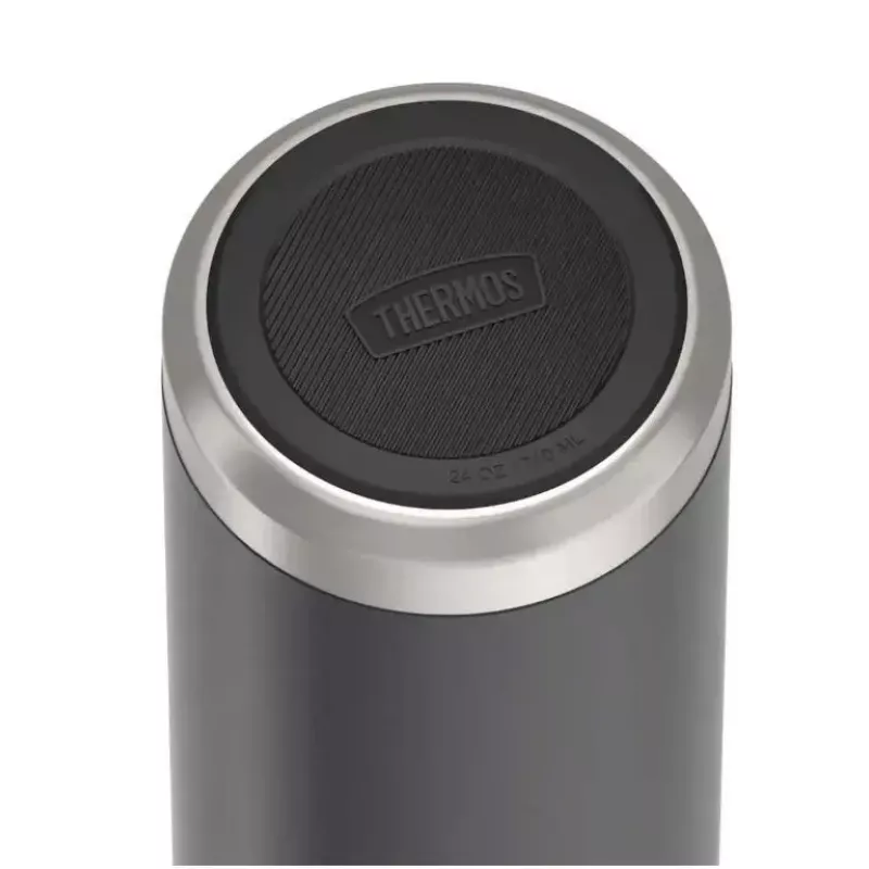 Thermos travel mug THERMOS 130101, vacuum insulated thermal bottle 710 ml, stainless steel, black