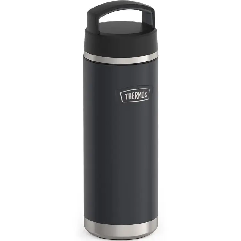 Thermos travel mug THERMOS 130101, vacuum insulated thermal bottle 710 ml, stainless steel, black