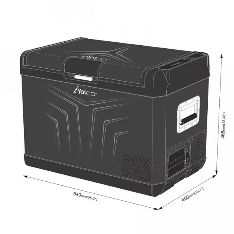 Portable compressor fridge Yolco GCX47 Black — 47L capacity, energy-efficient