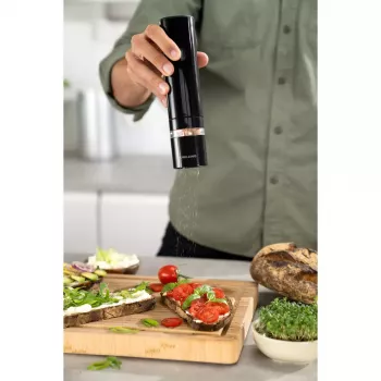 Electric salt and pepper mill ZWILLING ENFINIGY 53103-701-0, black plastic, 200 mm height, Li-Ion battery